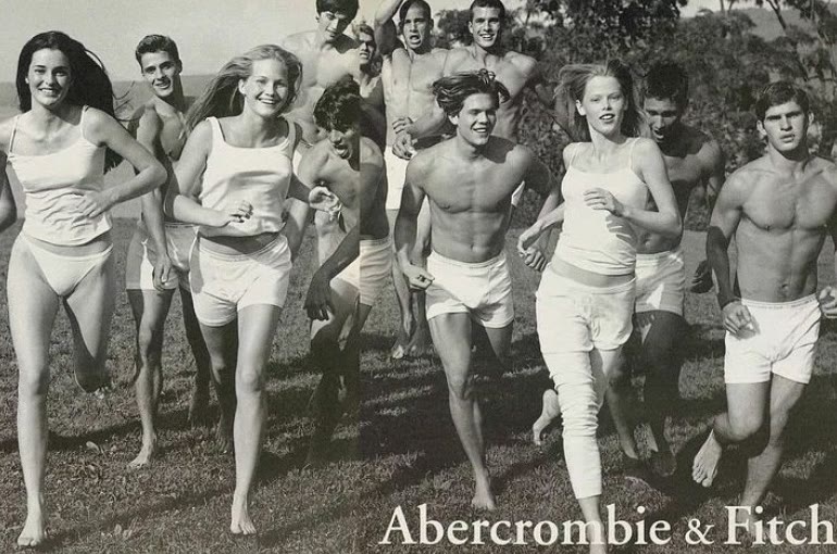 A vintage black-and-white Abercrombie & Fitch catalog photo